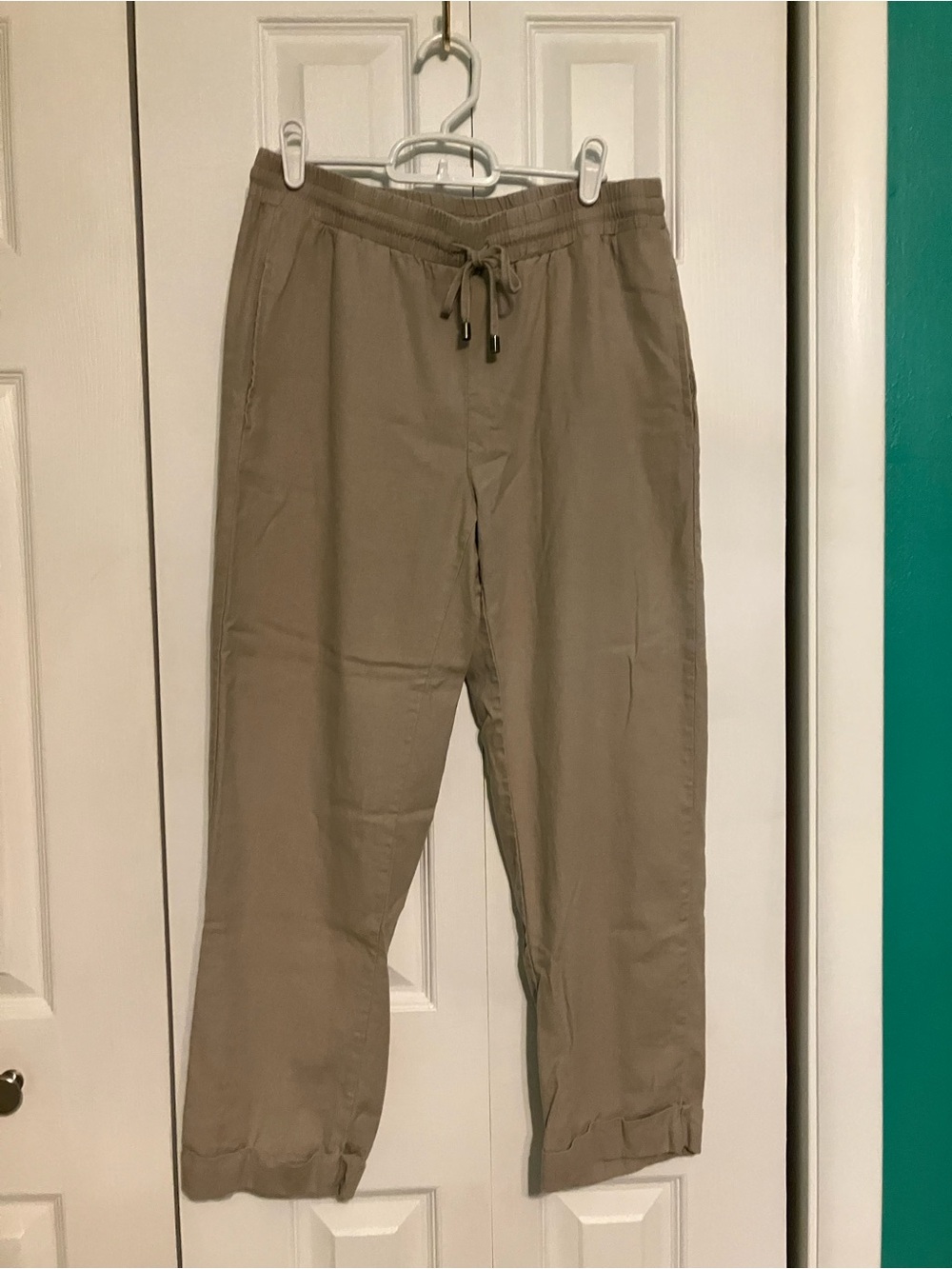 Casual Drawstring Pants - Khaki